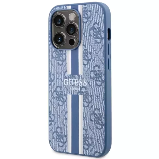 Guess GUHMP14LP4RPSB iPhone 14 Pro 6.1&quot  blue/blue hardcase 4G Printed Stripes MagSafe 8
