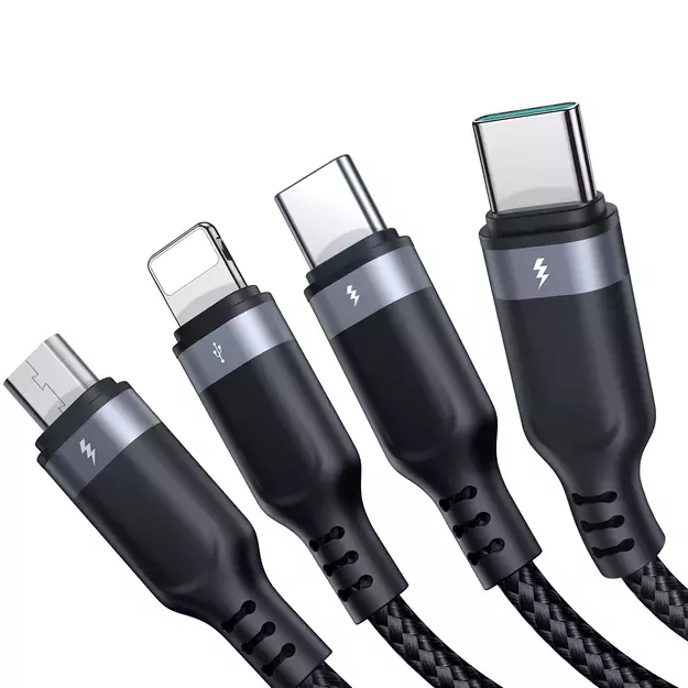 Joyroom Multi-Use Series S-A18 4in1 USB-A - USB-C / USB-C / Lightning / micro USB cable 1.2m - black 12