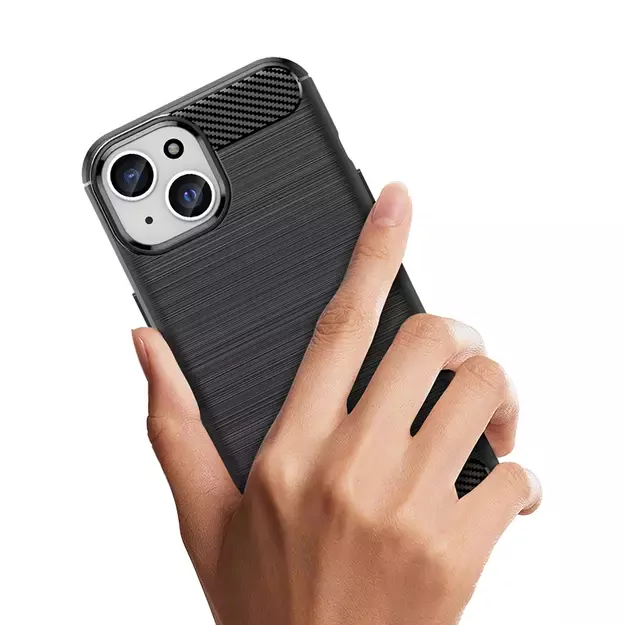 Flexible Carbon Case with a carbon pattern for iPhone 15 - blue 3