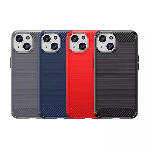 Flexible Carbon Case with a carbon pattern for iPhone 15 - blue 7