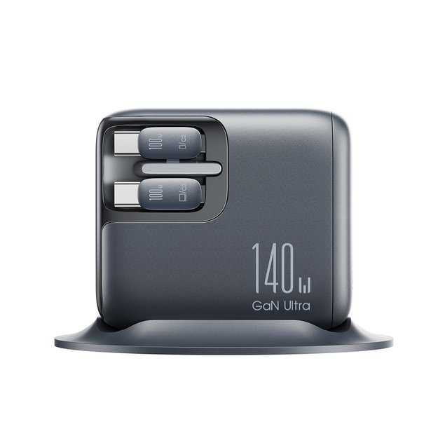 Joyroom Podix JR-TRD01 GaN 140W Desktop Charger with 5 Ports and Dual Retractable Cables - Gray 2