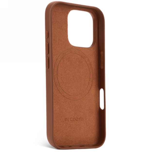 Decoded Leather Backcover case with MagSafe for iPhone 16 Pro - brown 2