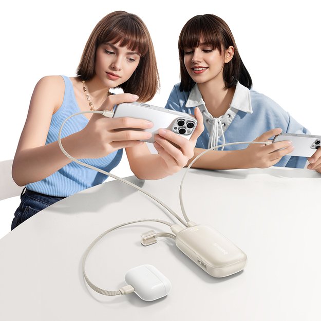 Baseus EnerFill FC21 Qpow 3 Ultra 10000mAh 22.5W Powerbank with attached cable lanyard - beige 5