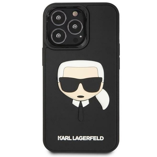 Karl Lagerfeld KLHCP14LKH3DBK iPhone 14 Pro 6.1 &quot black / black hardcase 3D Rubber Karl`s Head 2