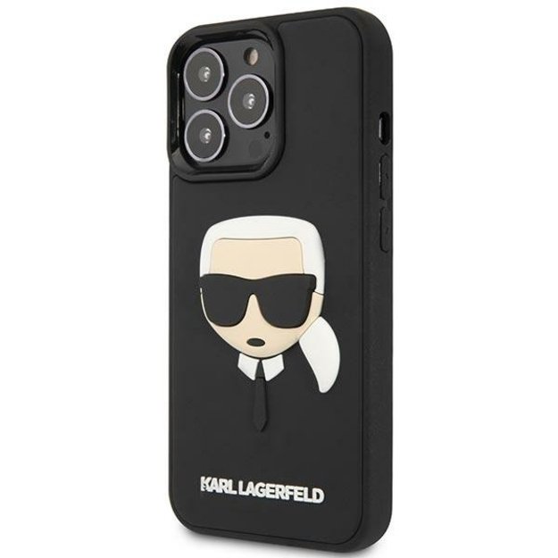 Karl Lagerfeld KLHCP14LKH3DBK iPhone 14 Pro 6.1 &quot black / black hardcase 3D Rubber Karl`s Head 1