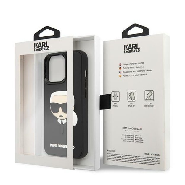 Karl Lagerfeld KLHCP14LKH3DBK iPhone 14 Pro 6.1 &quot black / black hardcase 3D Rubber Karl`s Head 7