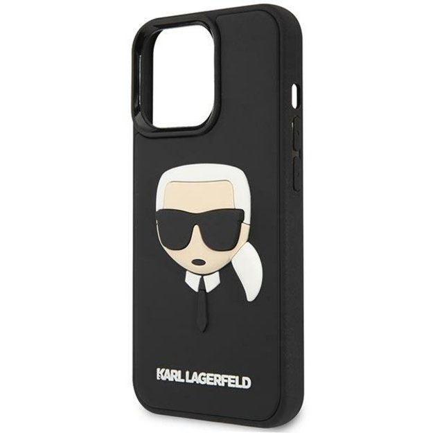 Karl Lagerfeld KLHCP14LKH3DBK iPhone 14 Pro 6.1 &quot black / black hardcase 3D Rubber Karl`s Head 5