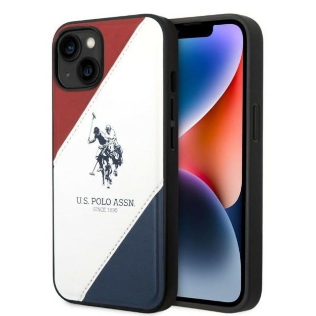 US Polo USHCP14MPSO3 iPhone 14 Plus 6.7&quot  white/white Tricolor Embossed
