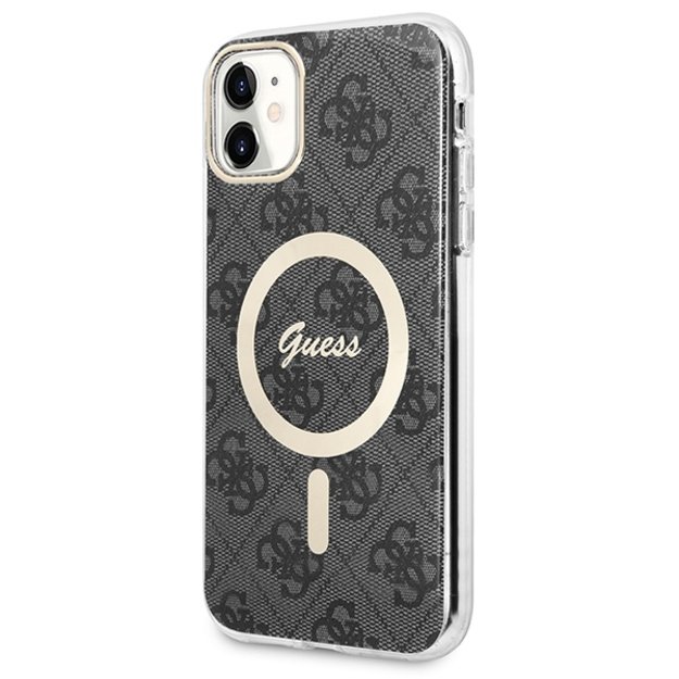 Set Guess GUBPN61H4EACSK Case+Charger iPhone 11 6.1  black/black hard case 4G Print MagSafe 1