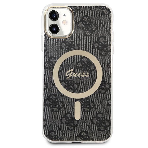 Set Guess GUBPN61H4EACSK Case+Charger iPhone 11 6.1  black/black hard case 4G Print MagSafe 2