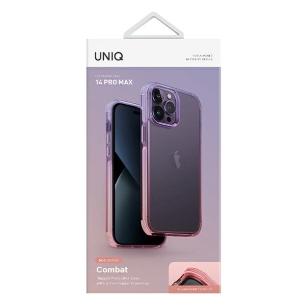 Uniq Combat Duo case for iPhone 14 Pro Max - lilac and pink 1