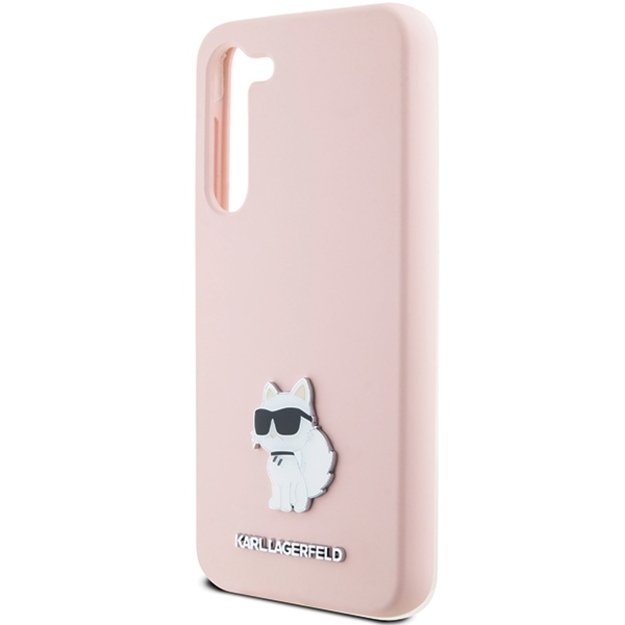 Karl Lagerfeld Silicone Choupette Metal Pin case for Samsung Galaxy S23 - pink 5