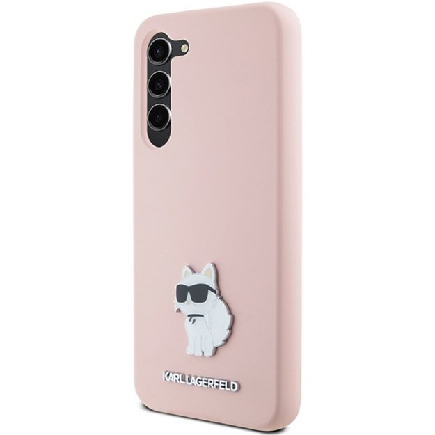 Karl Lagerfeld Silicone Choupette Metal Pin case for Samsung Galaxy S23 - pink 1