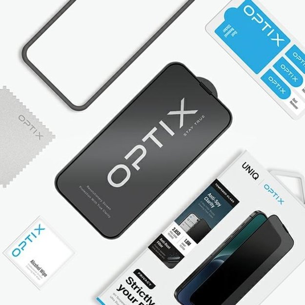 Uniq Optix Privacy Tempered Glass for iPhone 15/14 Pro with Applicator 4