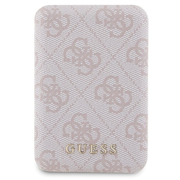 Guess 4G Metal Logo case set for iPhone 15 Pro + 5000mAh MagSafe power bank - pink 7
