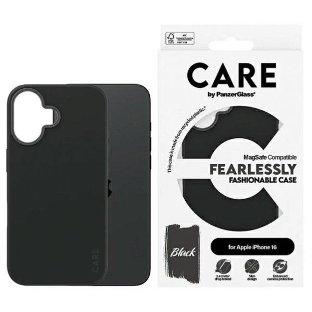 CARE by PanzerGlass Fashion Case iPhone 16 6.1&quot  black/black MagSafe 1377