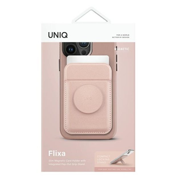 Uniq Flixa Magnetic Card Wallet with Stand Pink/Blush Pink MagSafe 1