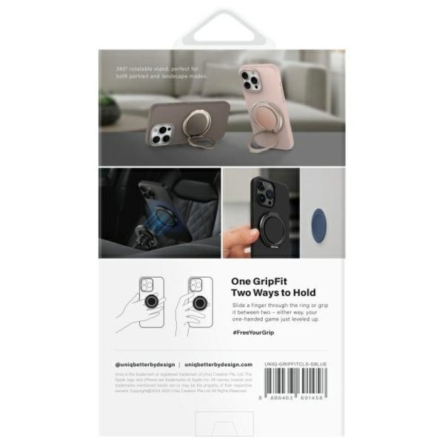 Uniq Gripfit 360 Magnetic Mount&amp Kickstand Magnetic Holder blue/sapphire blue 2