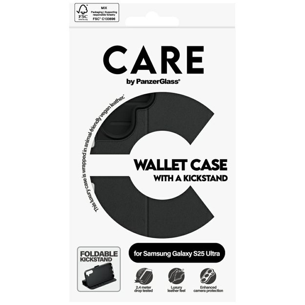 CARE by PanzerGlass Feature Wallet Kickstand Case for Samsung Galaxy S25 Ultra - Black 4