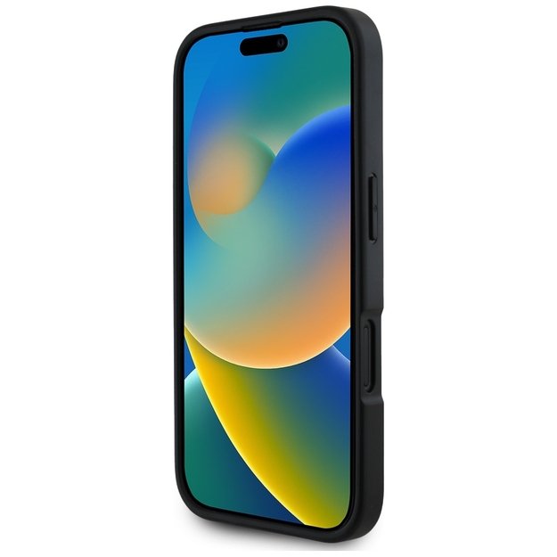 Karl Lagerfeld HC Grained PU Cardslot Metal Signature iPhone 16 Case - Black 4