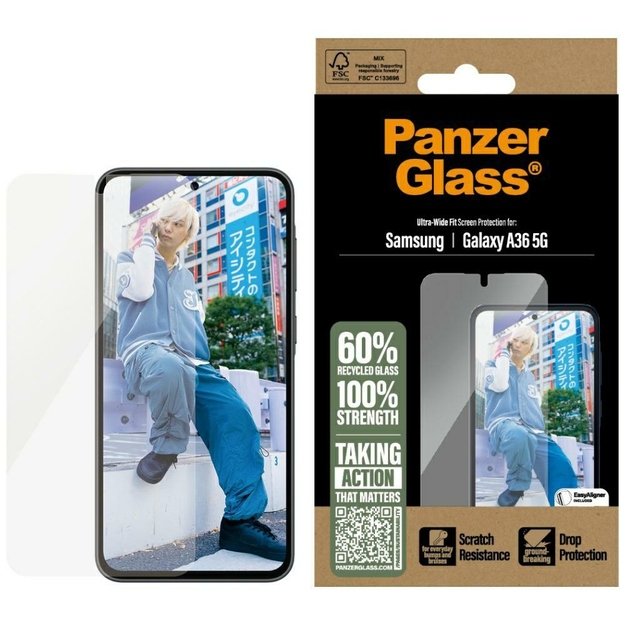 PanzerGlass Ultra-Wide Fit Tempered Glass for Samsung Galaxy A36 5G