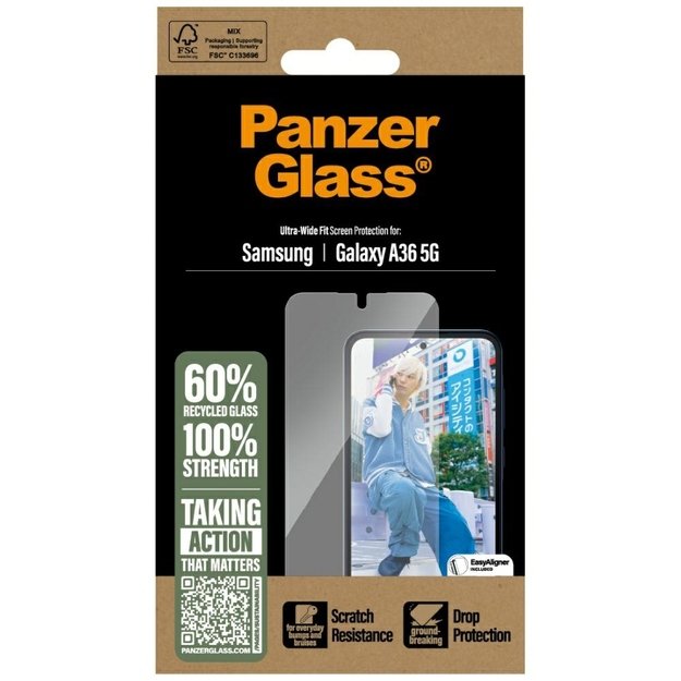 PanzerGlass Ultra-Wide Fit Tempered Glass for Samsung Galaxy A36 5G 3