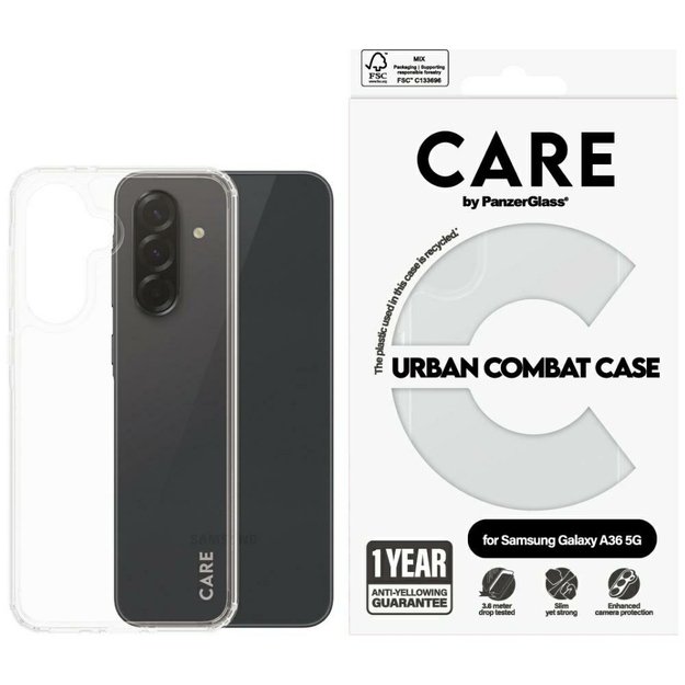 CARE by PanzerGlass Flagship Urban Combat Case for Samsung Galaxy A36 5G - Transparent