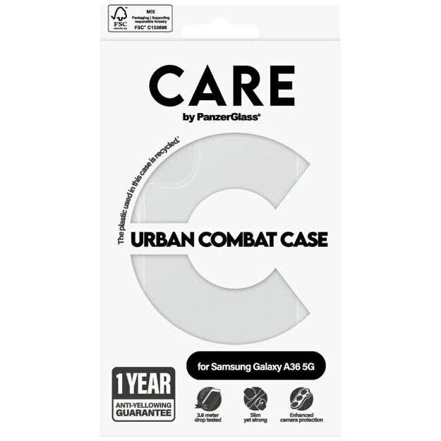 CARE by PanzerGlass Flagship Urban Combat Case for Samsung Galaxy A36 5G - Transparent 3