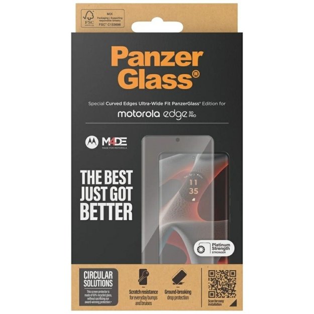 PanzerGlass Ultra-Wide Fit Tempered Glass for Motorola Edge 50 Pro / 50 Ultra 3