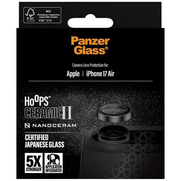 PanzerGlass Hoops Ceramic II tempered glass for iPhone Air lens 3