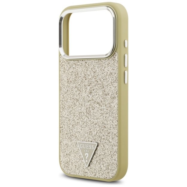 Guess Glitter Triangle Logo MagSafe Case for iPhone 17 Pro - Gold 5