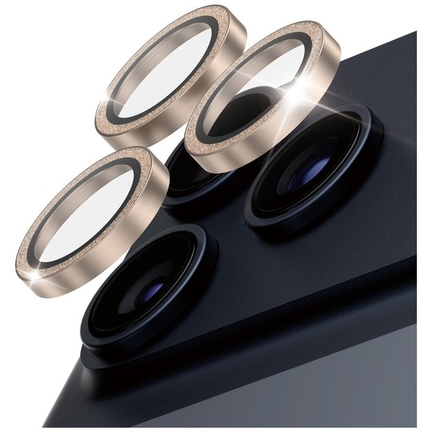 PanzerGlass Hoops Glitter Tempered Glass Lens Screen Protector for iPhone 17 Pro / 17 Pro Max / 16 Pro / 16 Pro Max - Gold 1