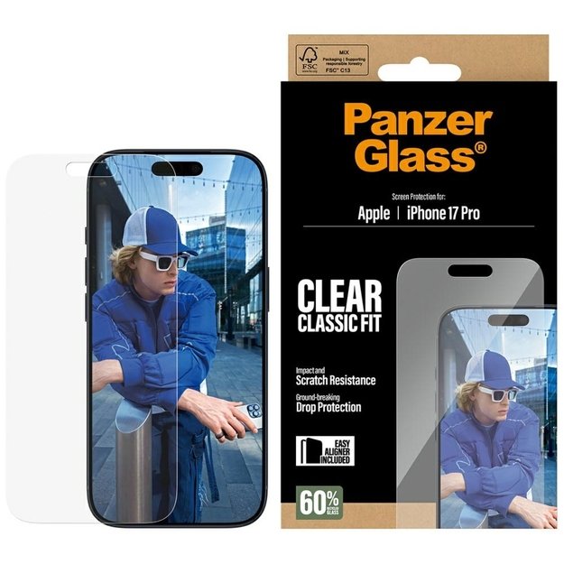 PanzerGlass Classic Fit EasyAligner Tempered Glass pg55915 for iPhone 17 Pro