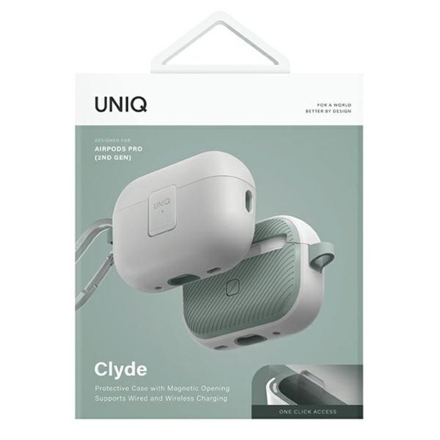Uniq Clyde Lock Case AirPods Pro 2 - White and Green 6