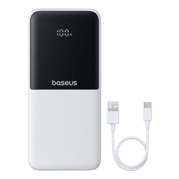 Powerbank Baseus Lipow 10000mAh 22,5W z dwoma wbudowanymi kablami (z kablem Baseus Simple USB-A - USB-C 3A 20cm) - biały 6