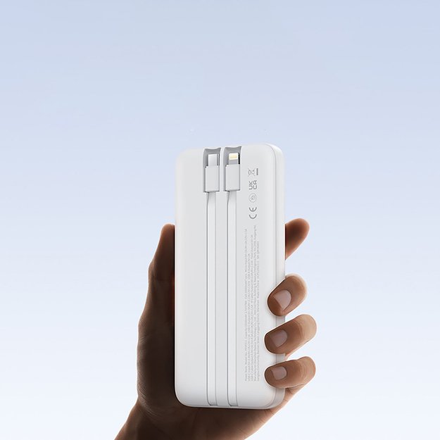 Powerbank Baseus Lipow 10000mAh 22,5W z dwoma wbudowanymi kablami (z kablem Baseus Simple USB-A - USB-C 3A 20cm) - biały 14