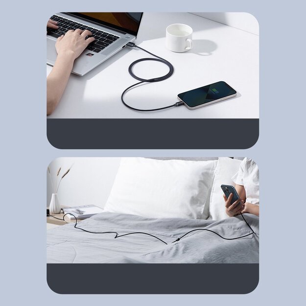 Baseus Crystal Shine Series cable USB cable for fast charging and data transfer USB Type A - Lightning 2.4A 2m black (CAJY000101) 16