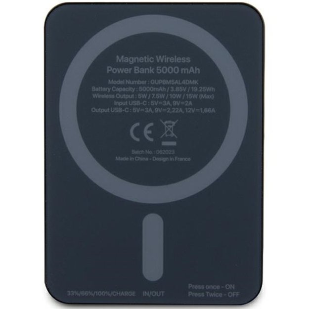 Karl Lagerfeld NFT Outline Ikonik MagSafe 5000mAh induction power bank - black 2