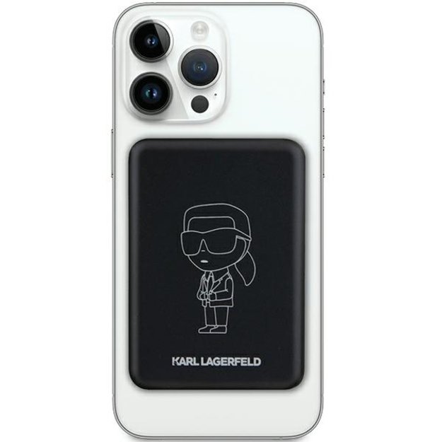 Karl Lagerfeld NFT Outline Ikonik MagSafe 5000mAh induction power bank - black 1