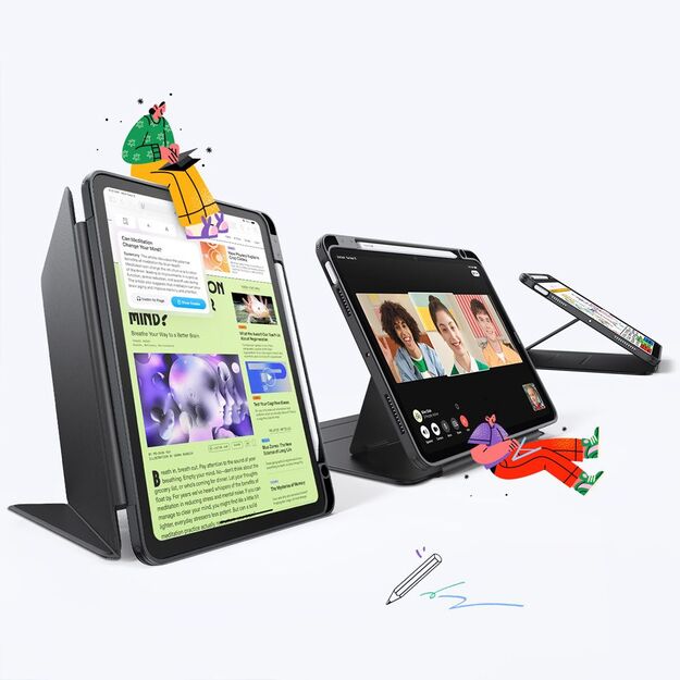 ESR Flip Hybrid Case for iPad 10.9  2020-2022 (4th / 5th gen.) / 11  2024-2025 (6th / 7th gen.) - Black 1