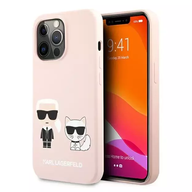 Karl Lagerfeld KLHCP13LSSKCI iPhone 13 Pro / 13  6,1  hardcase jasno różowy/light pink Silicone Karl & Choupette