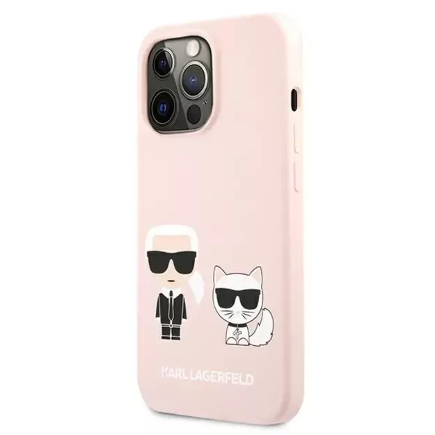 Karl Lagerfeld KLHCP13LSSKCI iPhone 13 Pro / 13  6,1  hardcase jasno różowy/light pink Silicone Karl & Choupette 1