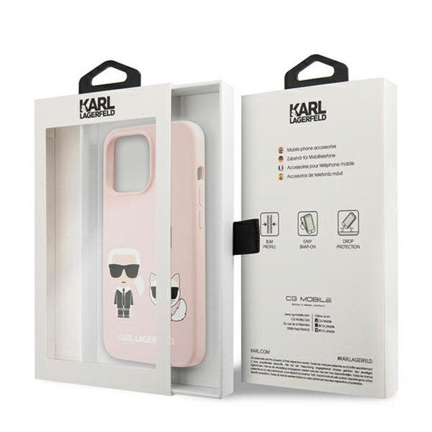 Karl Lagerfeld KLHCP13LSSKCI iPhone 13 Pro / 13  6,1  hardcase jasno różowy/light pink Silicone Karl & Choupette 14