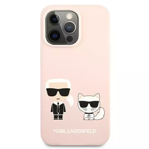 Karl Lagerfeld KLHCP13LSSKCI iPhone 13 Pro / 13  6,1  hardcase jasno różowy/light pink Silicone Karl & Choupette 2