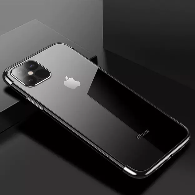 Clear Color Case Gel TPU Electroplating frame Cover for iPhone 13 Pro black 17