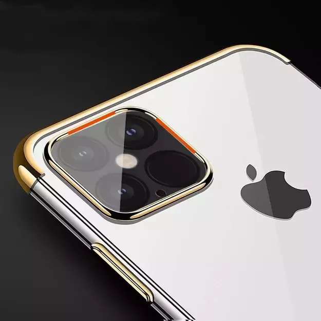 Clear Color Case Gel TPU Electroplating frame Cover for iPhone 13 Pro black 14