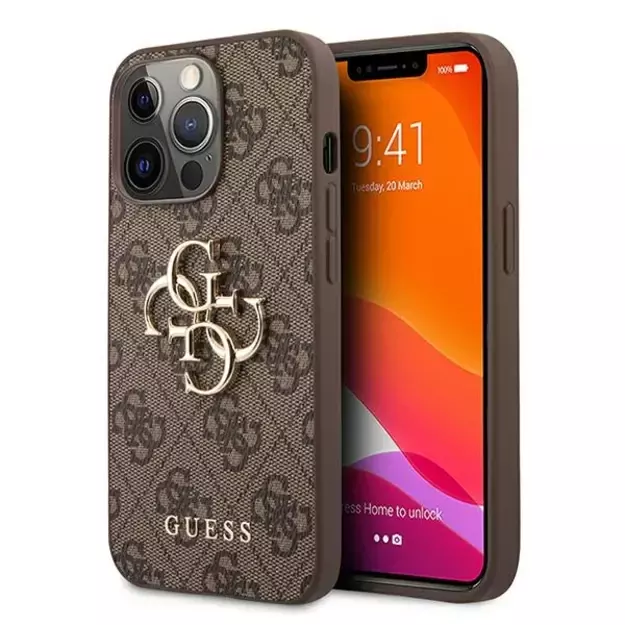 Guess GUHCP13L4GGMBR iPhone 13 Pro / 13 6.1&quot  brown/brown hardcase 4G Big Metal Logo