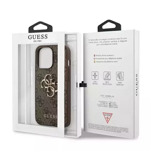 Guess GUHCP13L4GGMBR iPhone 13 Pro / 13 6.1&quot  brown/brown hardcase 4G Big Metal Logo 7