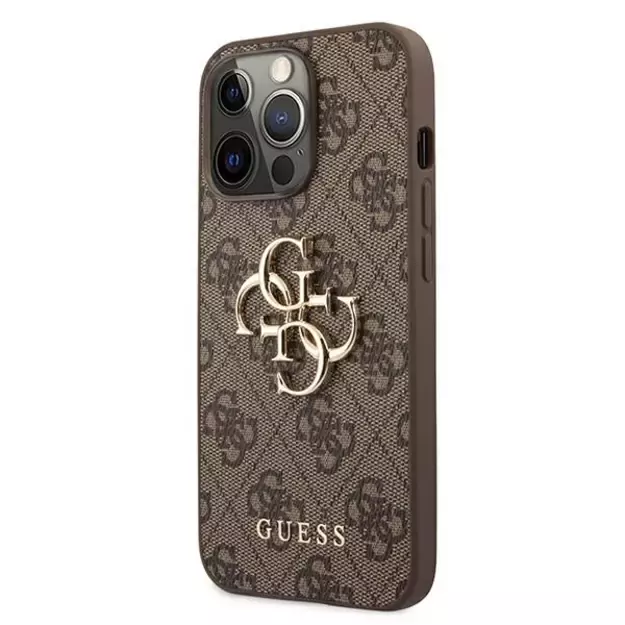 Guess GUHCP13L4GGMBR iPhone 13 Pro / 13 6.1&quot  brown/brown hardcase 4G Big Metal Logo 1