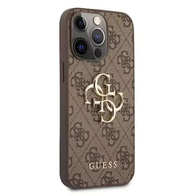 Guess GUHCP13L4GGMBR iPhone 13 Pro / 13 6.1&quot  brown/brown hardcase 4G Big Metal Logo 3